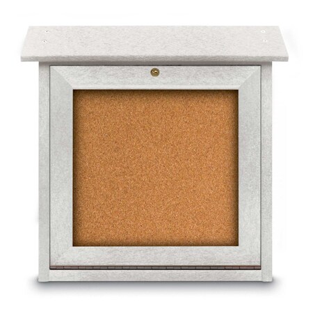 United Visual Products Outdoor Enclosed Combo Board, 48"x36", Black Frame/Grey & Pearl UVCB4836ODB-GREY-PEARL